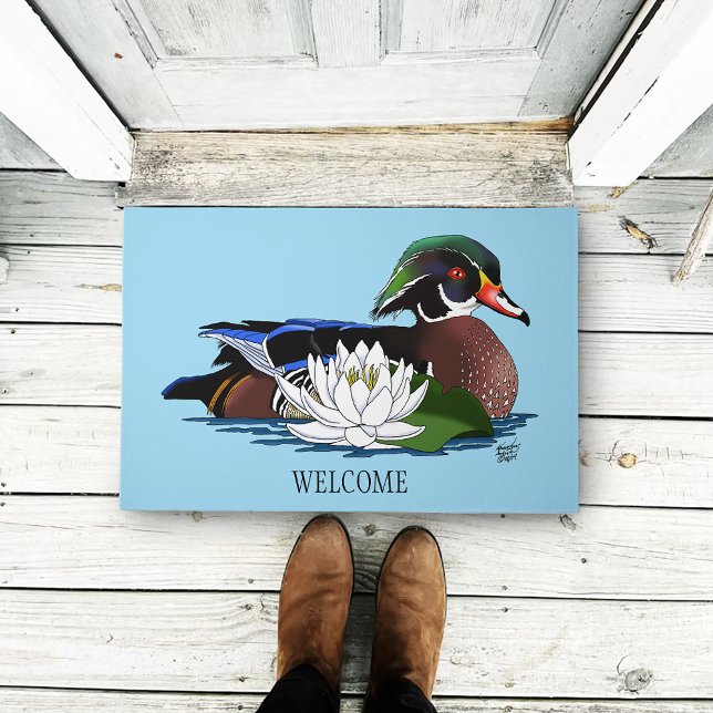 Wood Duck Water Lily  Doormat (Creator Uploaded)