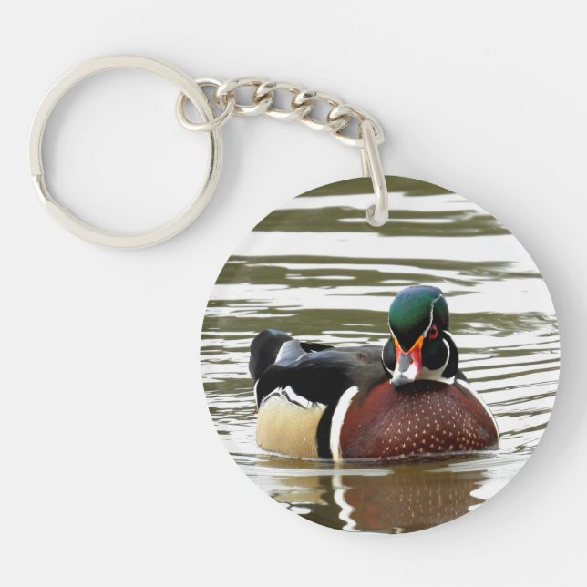 Wood Duck with Attitude Keychain (Front)