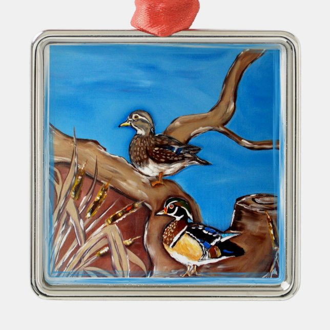 WOOD DUCKS METAL ORNAMENT (Front)