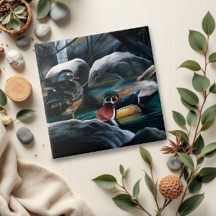 Wood Ducks Pond Ceramic Tile