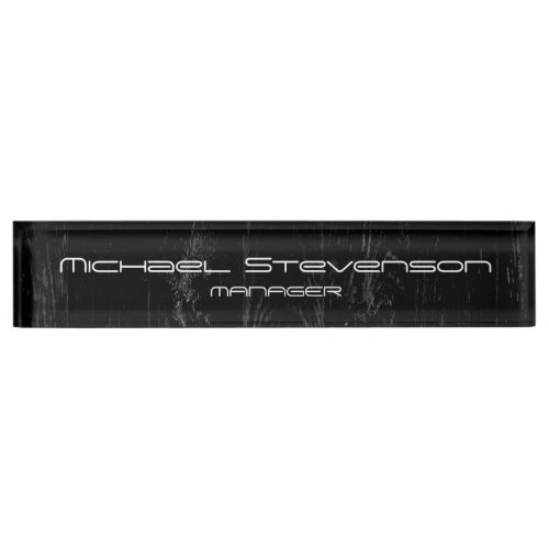 Wood Effect Black Professional Desk Nameplate