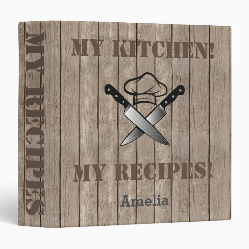 Wood effect My Kitchen My Recipes 3 Ring Binder