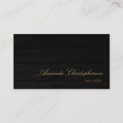 Wood Effect Script Hair Stylist Business Card