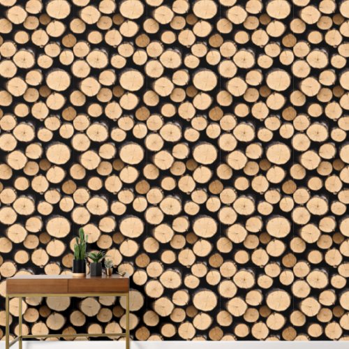 Wood effect seamless wallpaper log cabin chic wallpaper 