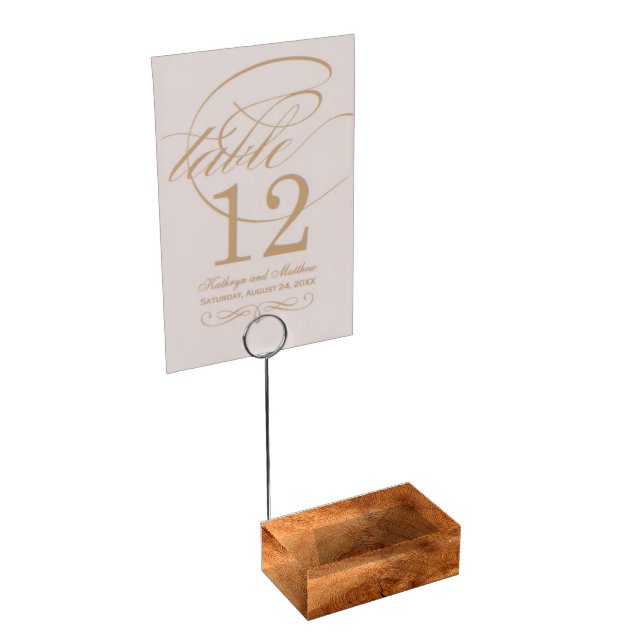 Wood Effect Table Number Holder (Corner)