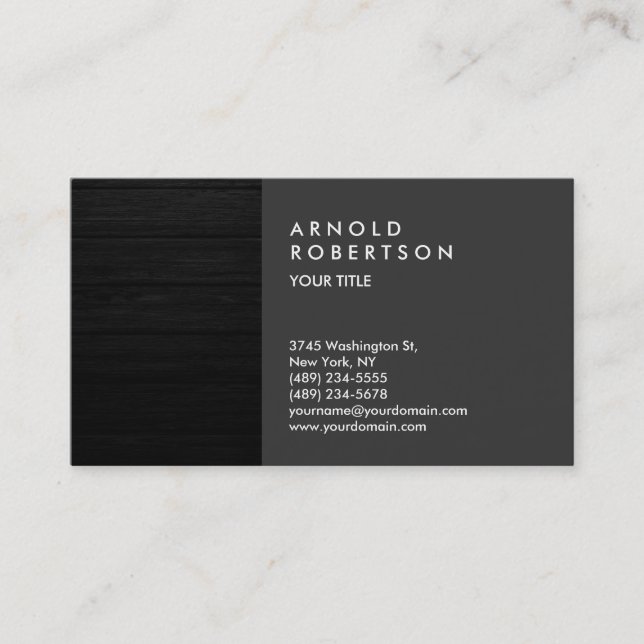 Wood Effect Trendy Professional Business Card (Front)