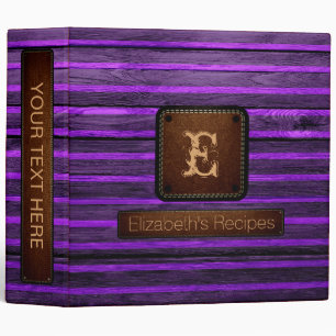 Wood Elegant Monogram Leather Look #21 Binder