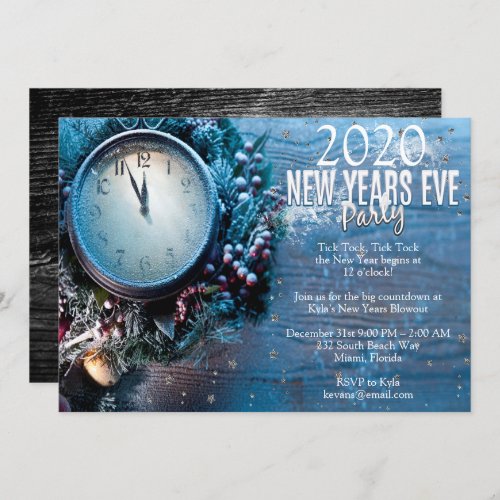 Wood Elegant New Years Eve Party Invitation