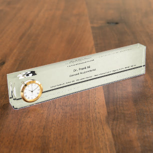 Wood Element  Acupuncture business card name  Desk Name Plate