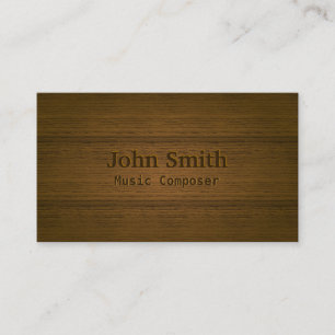 Wood Embossing Music Composer Business Card