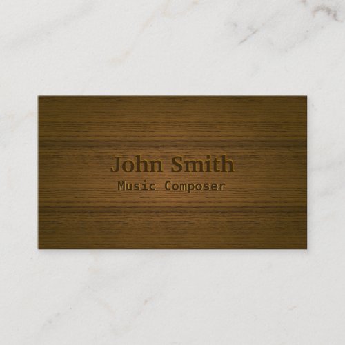 Wood Embossing Music Composer Business Card