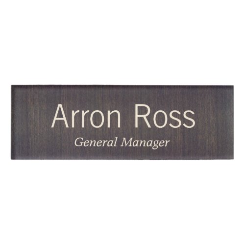 Wood Employee Staff Magnetic Name Tag Badge