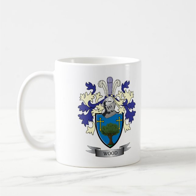 Wood Family Crest Coat of Arms Coffee Mug (Left)