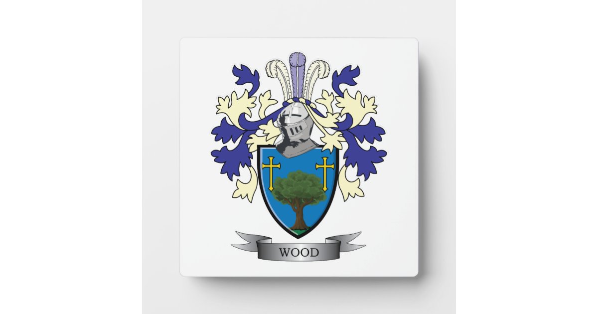 Wood Family Crest Coat of Arms Plaque | Zazzle