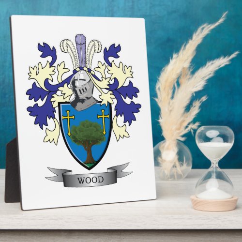 Wood Family Crest Coat of Arms Plaque