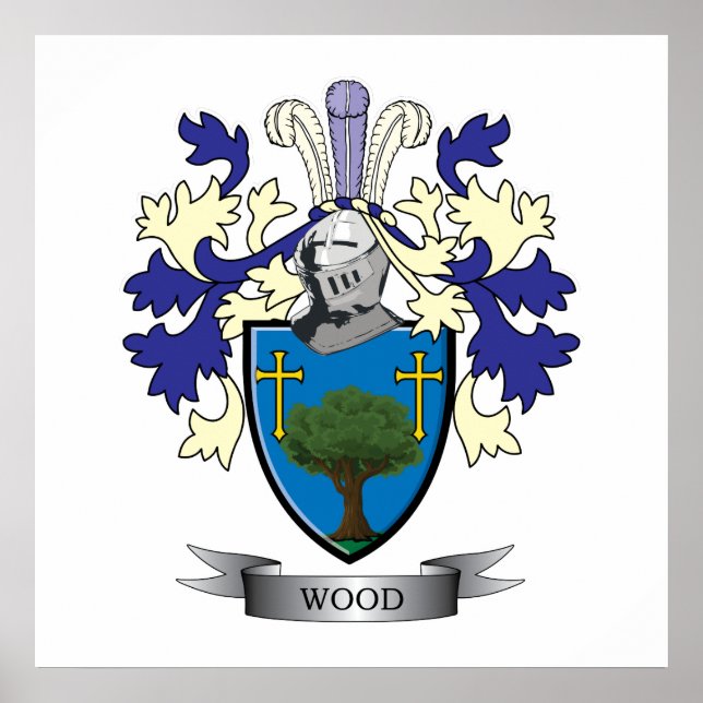 Wood Family Crest Coat of Arms Poster (Front)
