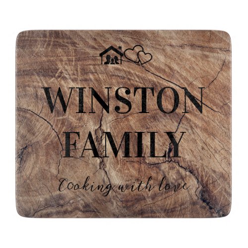 Wood Family Quote Simple Keepsake Cutting Board