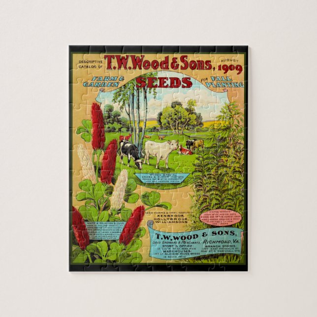 Wood Farm and Garden Seed Catalog Jigsaw Puzzle (Vertical)