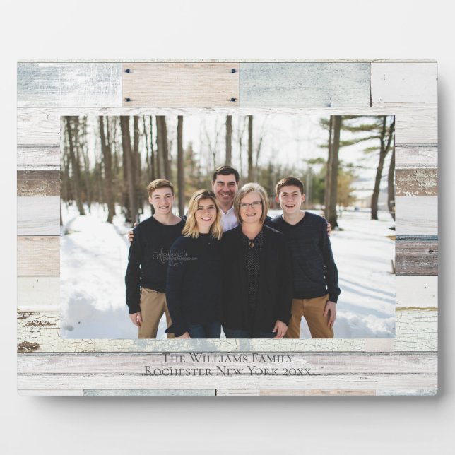 Wood Farmhouse Personalized Name Photo 8x10 Plaque (Front)