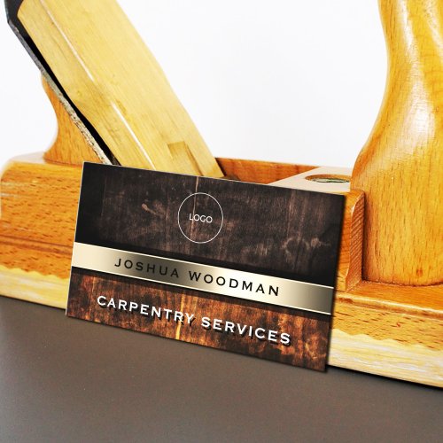 Wood faux texture woodworks inspired business card
