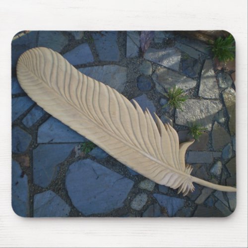 Wood Feather Mouse Pad