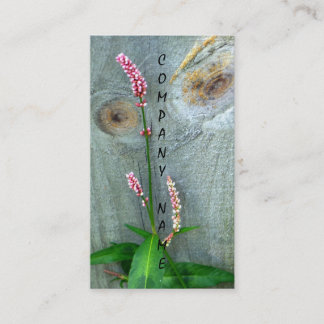 Wood Fence Pink Wildflower Business Card
