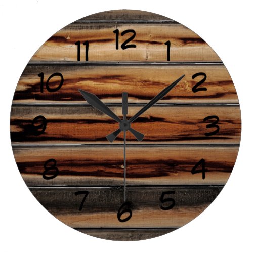 Wood Fence Texture Cool Unique Large Clock
