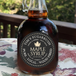 Wood fired Maple Syrup Gold Leaf and Border  Classic Round Sticker