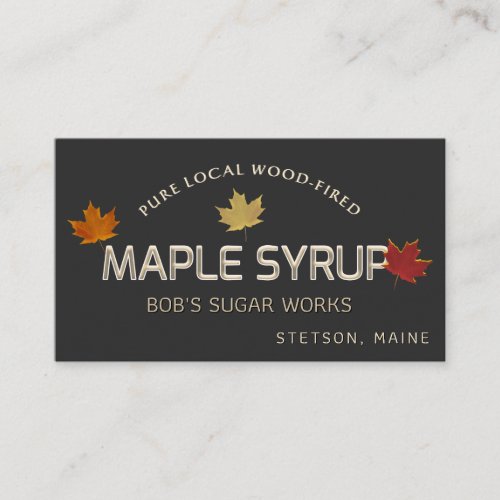 Wood_Fired Maple Syrup Maple Leaves Business Card