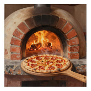 Wood-Fired Pepperoni Pizza Rustic Italian  Acrylic Print