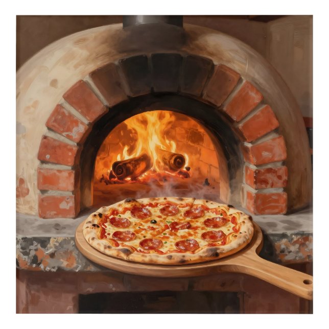 Wood-Fired Pepperoni Pizza Rustic Italian  Acrylic Print (Front)