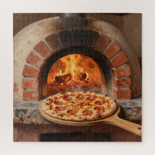 Wood-Fired Pepperoni Pizza Rustic Italian Jigsaw Puzzle