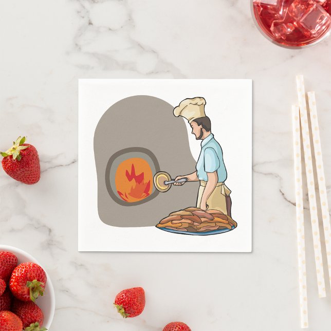 Wood Fired Pizza Oven Chef Napkins (Creator Uploaded)