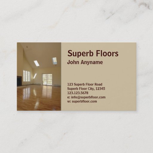Customizable wood floor business cards