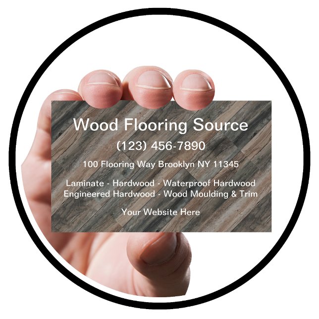 Wood Floor Cleaning Service Installation Business Card (Creator Uploaded)
