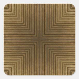 Wood Floor Kaleidoscope Pattern Square Sticker