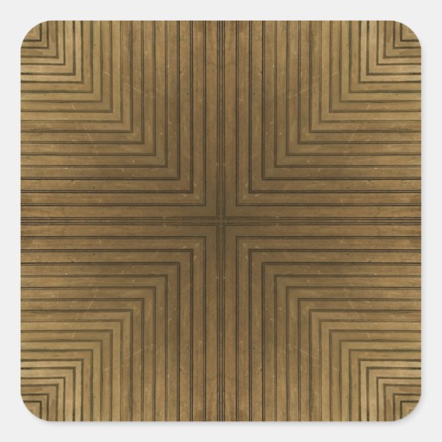 Wood Floor Kaleidoscope Pattern Square Sticker (Front)