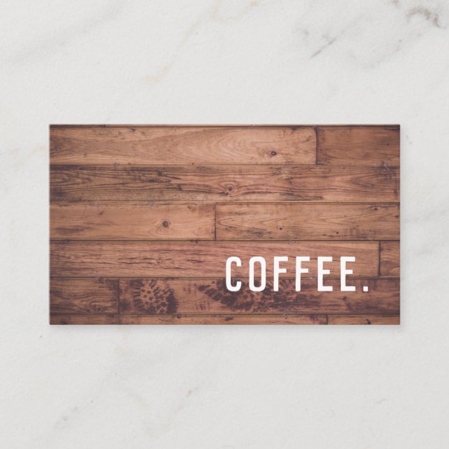 Wood Floor Simple Loyalty Coffee Punch-Card Card (Front)