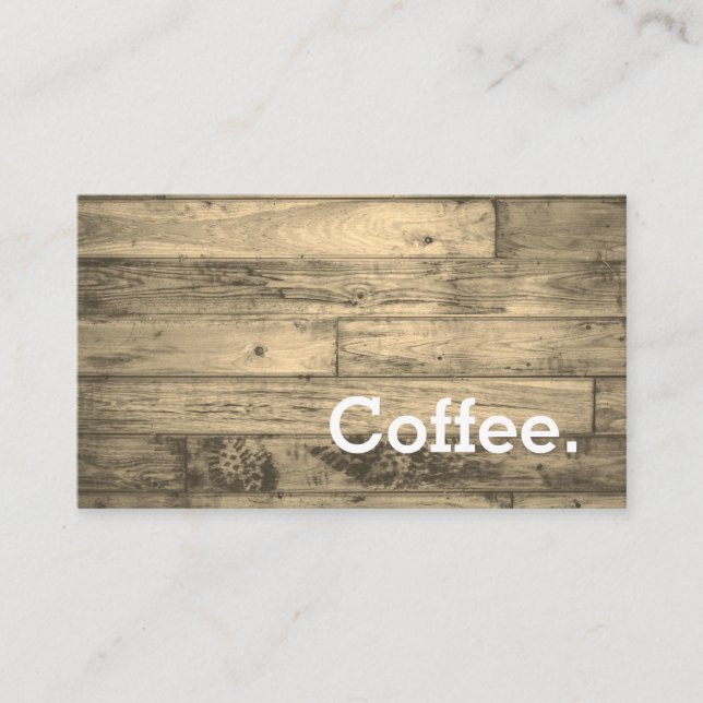 Wood Floor Simple Loyalty Coffee PunchCard Sepia Card (Front)
