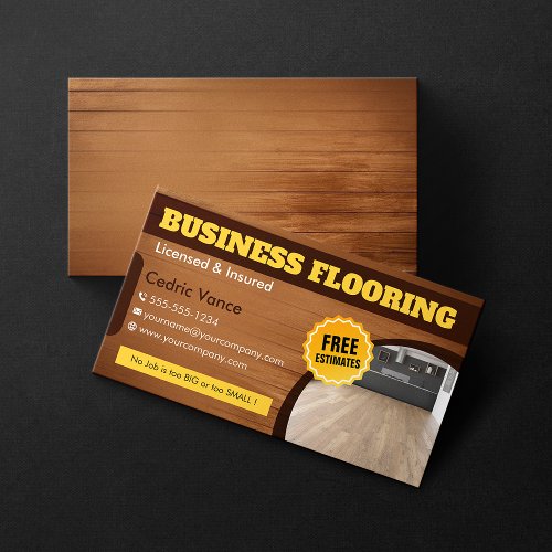 Wood Flooring Installation Service Photo Floors Business Card