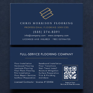 Wood Flooring QR Code Business Card
