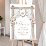 Wood Floral Canopy Muslim Wedding Welcome Sign