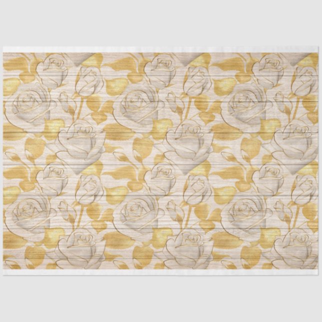 Wood Floral Modern Popular Tissue Paper (Front)