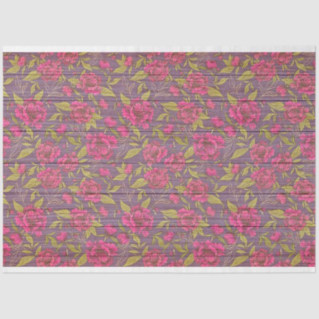 Wood Floral Modern Popular Tissue Paper (Front)