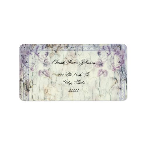 Wood Floral Wedding Address Labels