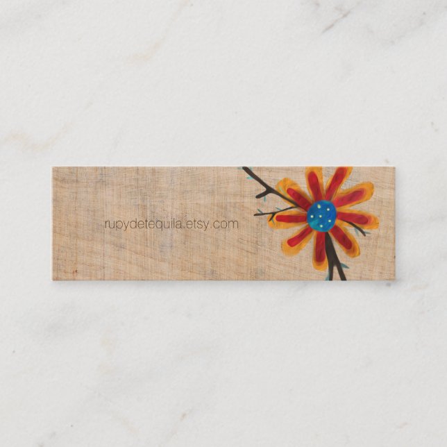 Wood Flower Mini Business Card (Front)