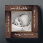 Wood Frame Custom Name Square Picture Frame<br><div class="desc">This design features a faux rustic wood frame. Click the customize button for more flexibility in modifying the text. Variations of this design, different paper types, as well as coordinating products are available in our shop, zazzle.com/store/doodlelulu. Contact us if you need this design applied to a specific product to create...</div>