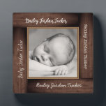 Wood Frame Custom Name Square Picture Frame<br><div class="desc">This design features a faux rustic wood frame. Click the customize button for more flexibility in modifying the text. Variations of this design, different paper types, as well as coordinating products are available in our shop, zazzle.com/store/doodlelulu. Contact us if you need this design applied to a specific product to create...</div>