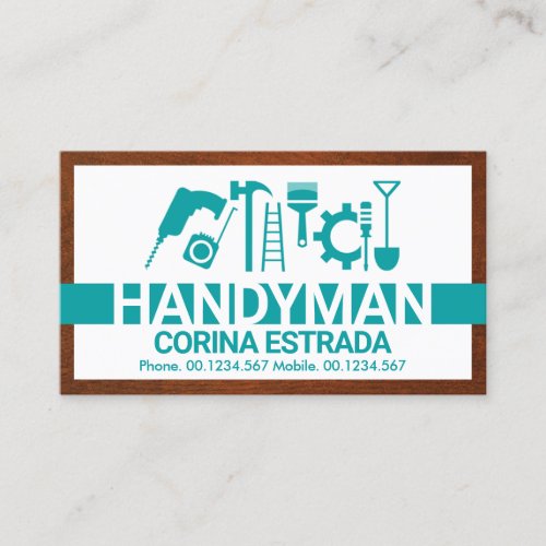 Wood Frame Handyman Tools Layer Business Card