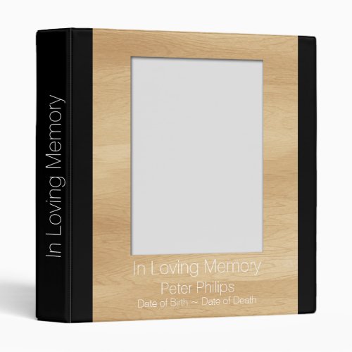 Wood Frame Template Funeral GuestBook Add Image Binder